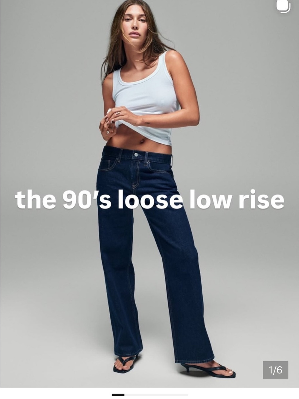 GAP x Hailey Bieber Low Rise Loose,‎ Dark Indigo, size 31